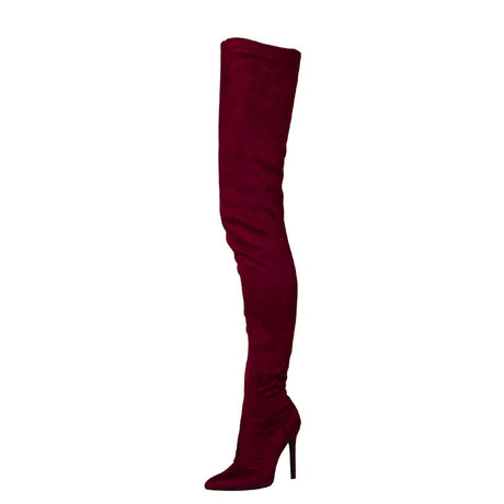 Sultry Suede Over-the-Knee Stiletto Boots