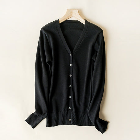 Sweetheart V-Neck Wool Blend Cardigan