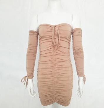Sarah Strapless Ruched Drawstring Mini Dress