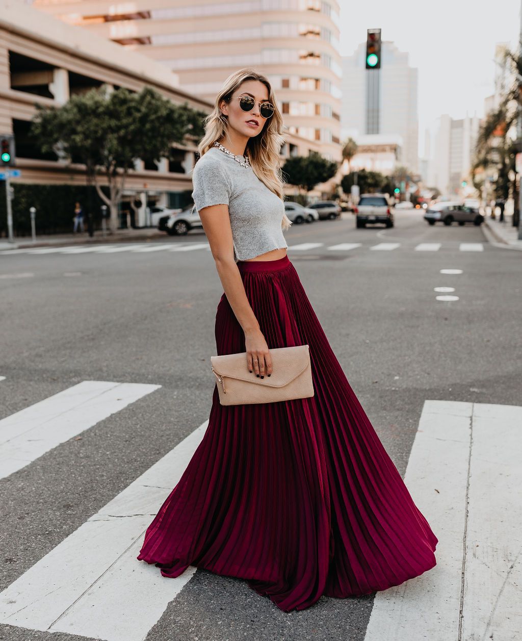 Pleated Elegance Maxi Skirt