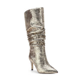 Silver Seduction Pleated Mid-Boots