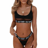 Seductive Openwork Split Bikini