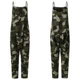 Camouflage Suspenders Jumpsuit