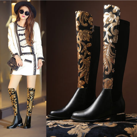 Sparkling Siren Leather Boots