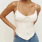 Retro Pleated Drawstring Cami