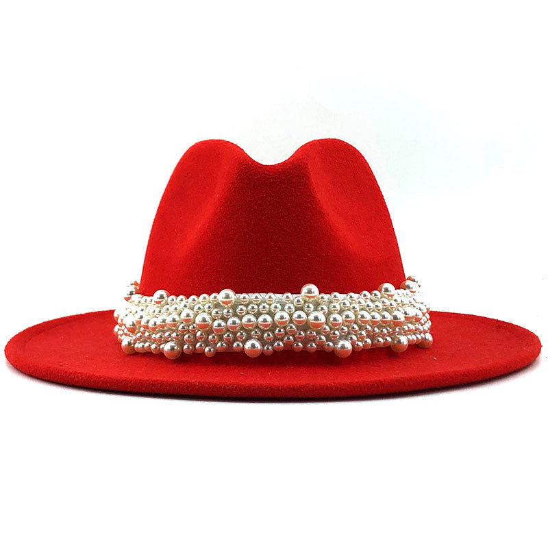 Pearl Studded Felt Hat