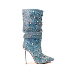 Denim Dream Pointy Heel Boots