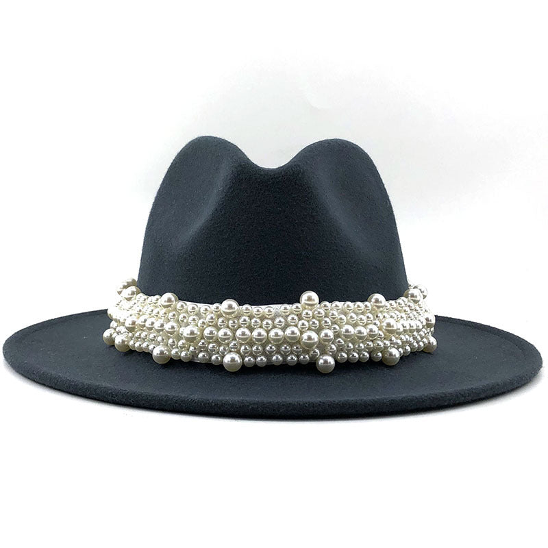 Pearl Studded Felt Hat