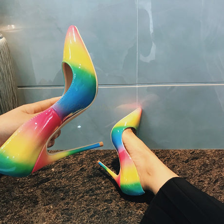 Rainbow Patent Leather Ultra-High Heels