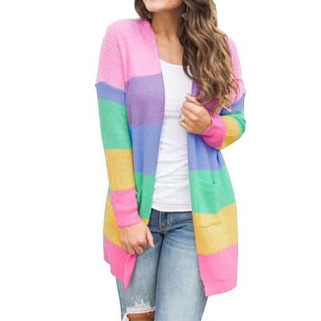 Rainbow Stitched Sweetheart Cardigan