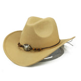 Beaded Bull Head Fedora Cowboy Hat