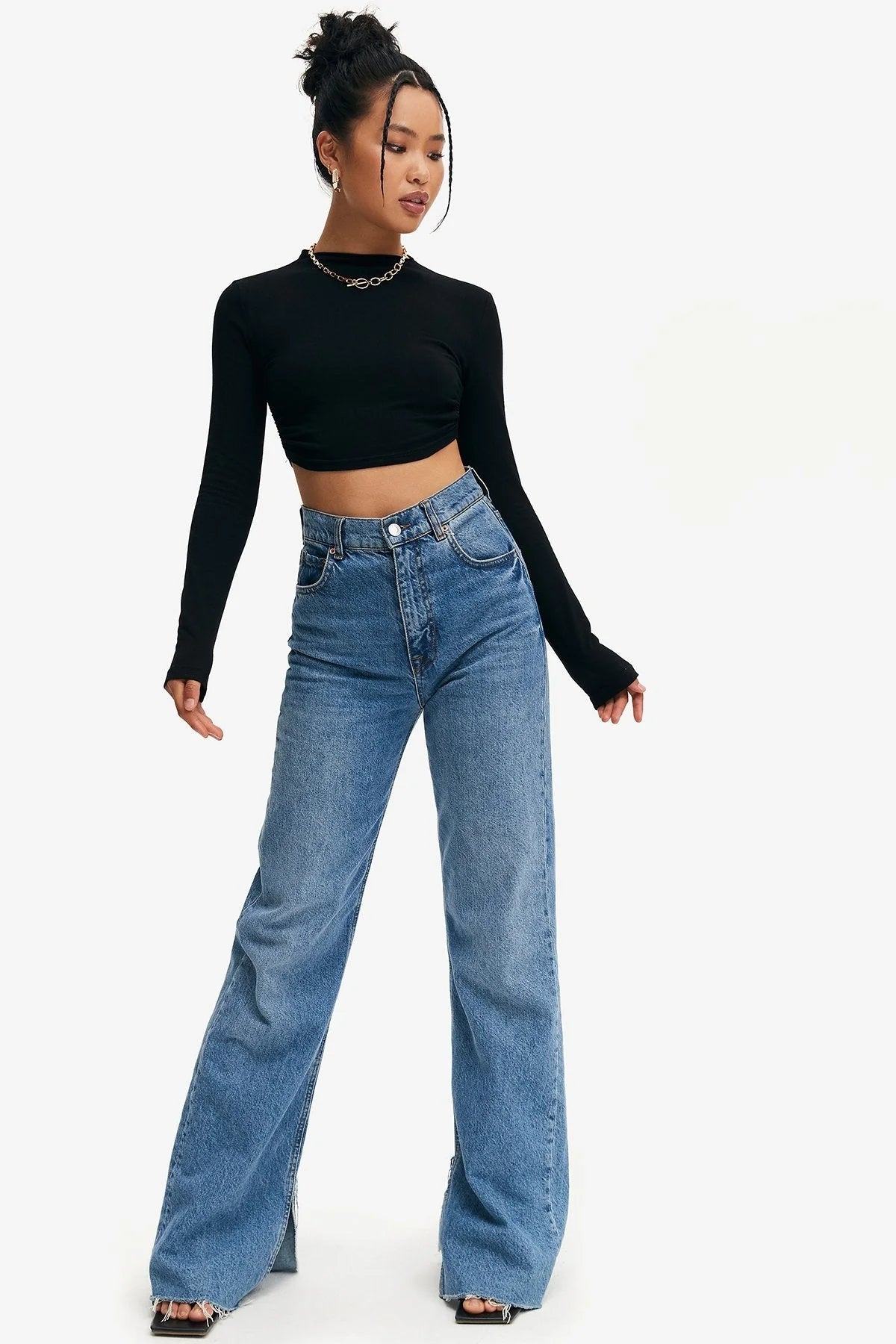 Backless Long Sleeved Crop Top