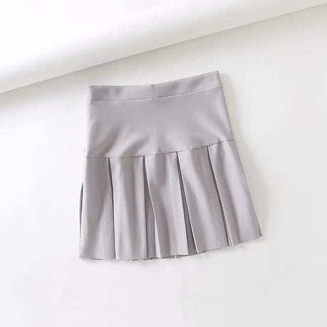 Elastic Pleated Knit High Waist Skirt