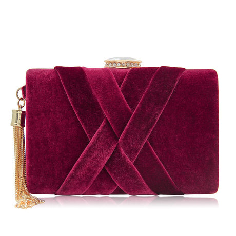 Tassel Elegance Suede Evening Bag