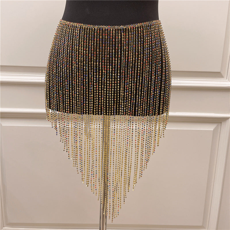 Glamorous Rhinestone Fringe Belly Dance Waist Chain Body Jewelry