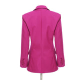 Magenta Pleated Chic Blazer