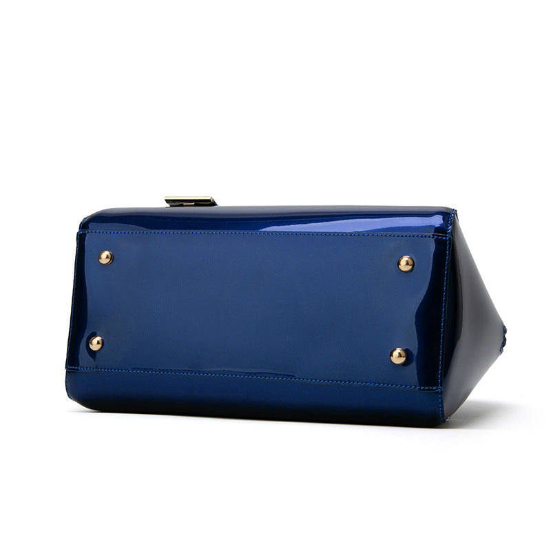 Blue Candy Patent Leather Shoulder Bag