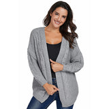 Ribbed Knit Batwing Sleeve Cardigan