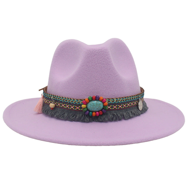 Gemstone Embellished Ethnic Cowboy Hat