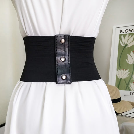 Punk Snap Button Wide Belt