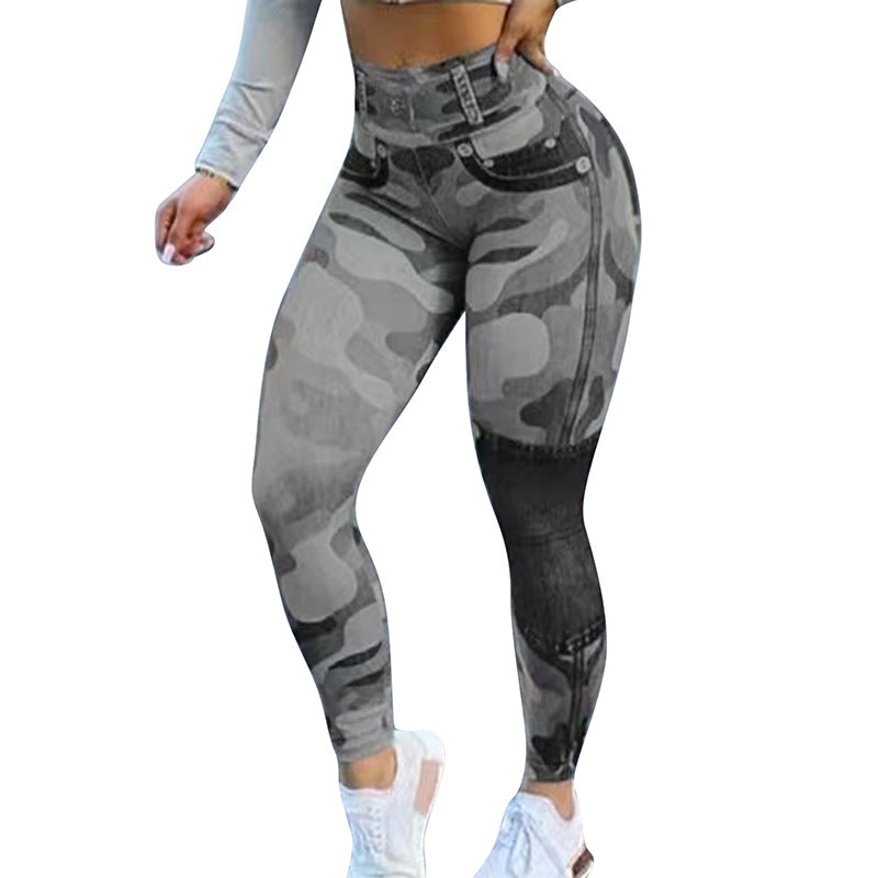 Multicolour Camo Curve-Enhancing Yoga Leggings