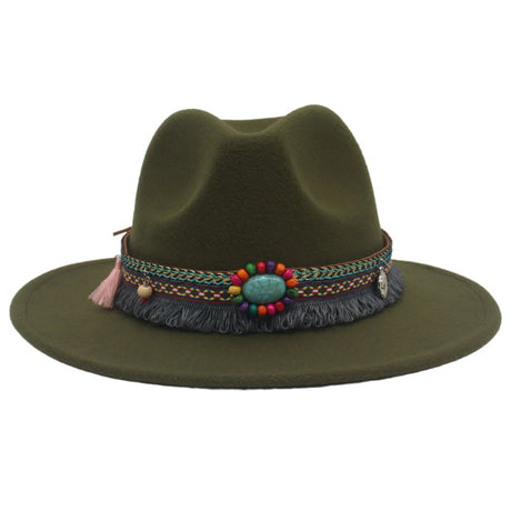 Gemstone Embellished Ethnic Cowboy Hat