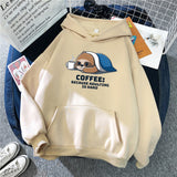 Sloth Quilted Coffee Print Hoodie