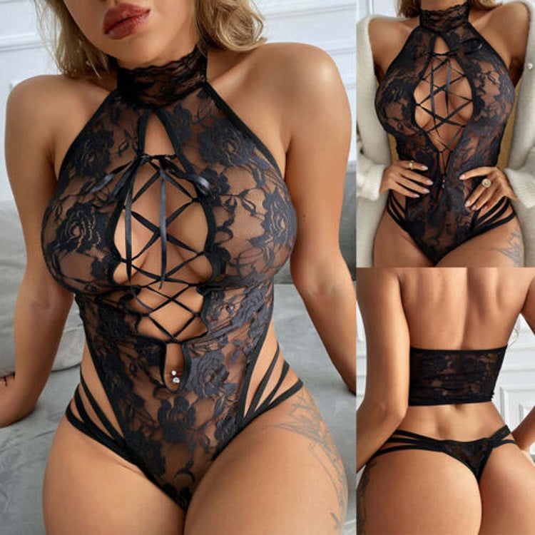 Sheer Lace Cat Girl Bodysuit Lingerie