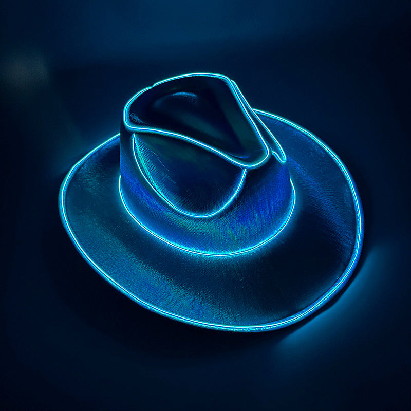 Fluorescent Carnival Party LED Wireless Flashing Cowboy Hat