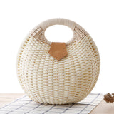 Rattan Weave Round Handbag