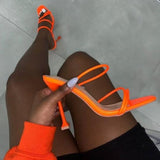 Square-Toe Stiletto High Heels