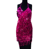 Nikola Tassel Halter Body Jewelry Dress