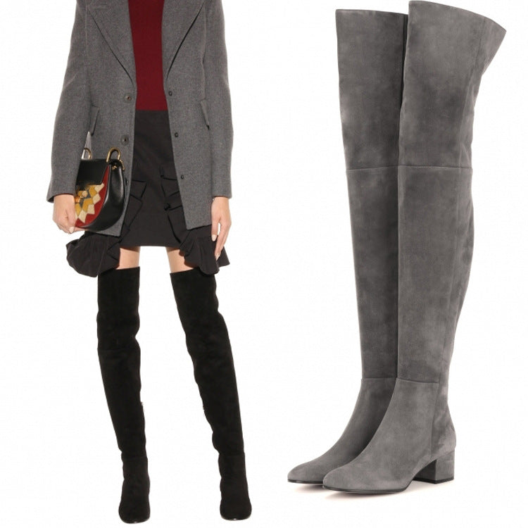 Sultry Suede Thigh-High Boots