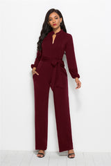 Solid Color Wide Leg Jumpsuit