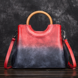 Artisan Crafted Leather Hand-Painted Suede Bag