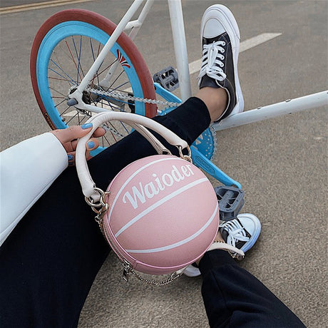 Round Basketball Handbag Crossbody Bag