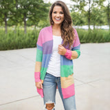 Rainbow Stitched Sweetheart Cardigan