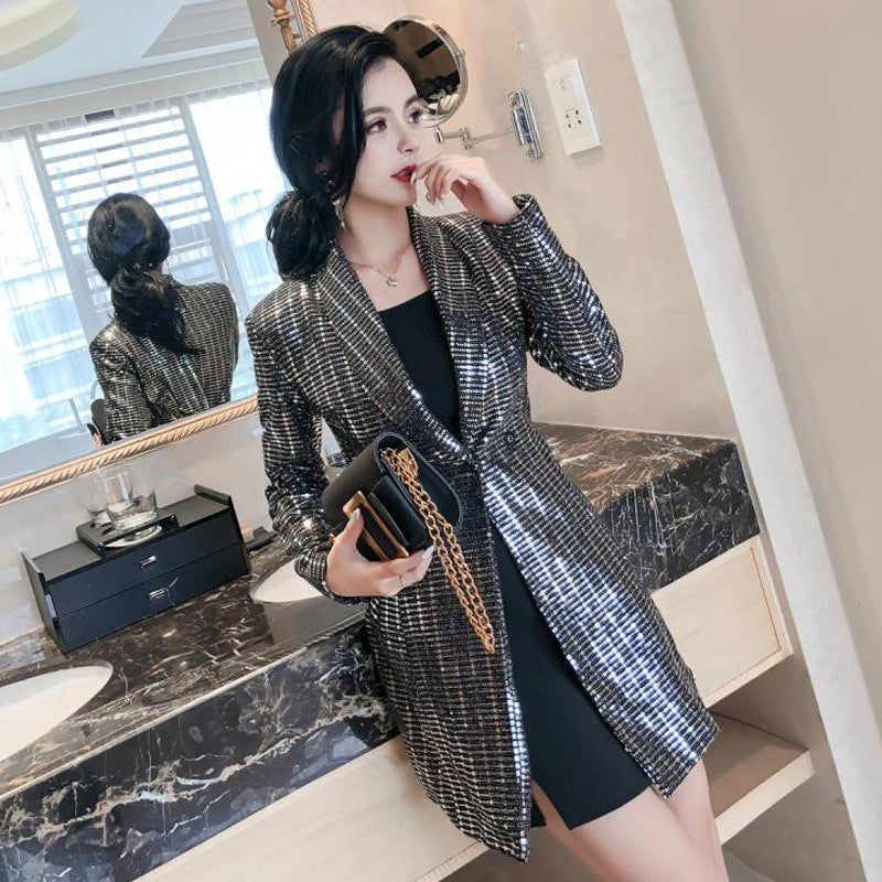 Sequined Chic Slim Fit Blazer