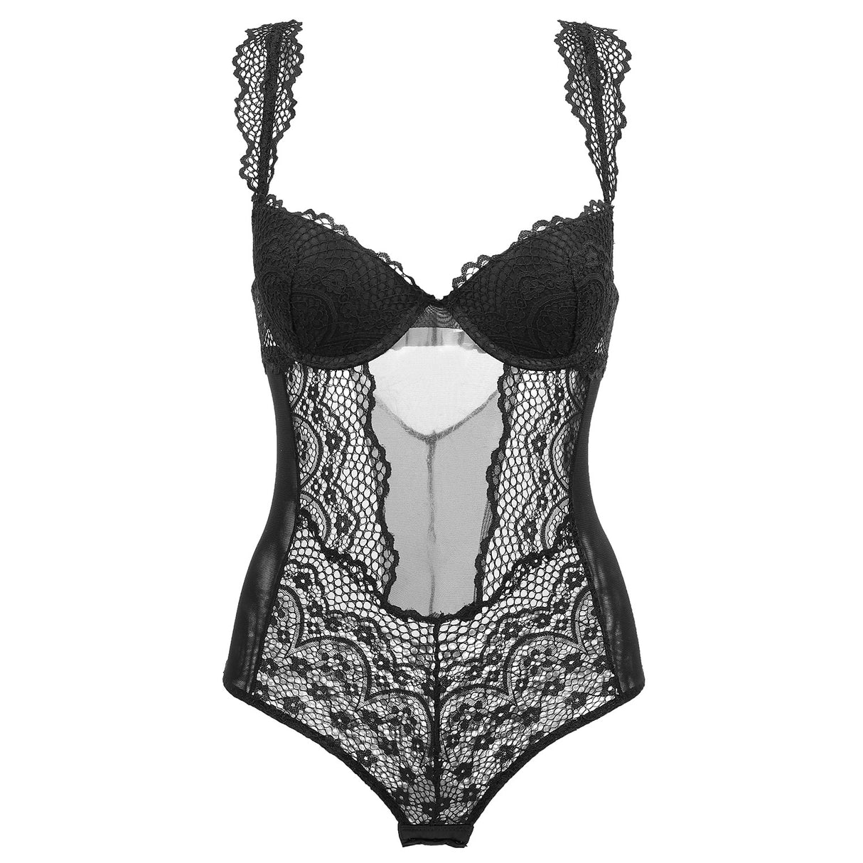 Lace Translucent Sensation Bodysuit Lingerie