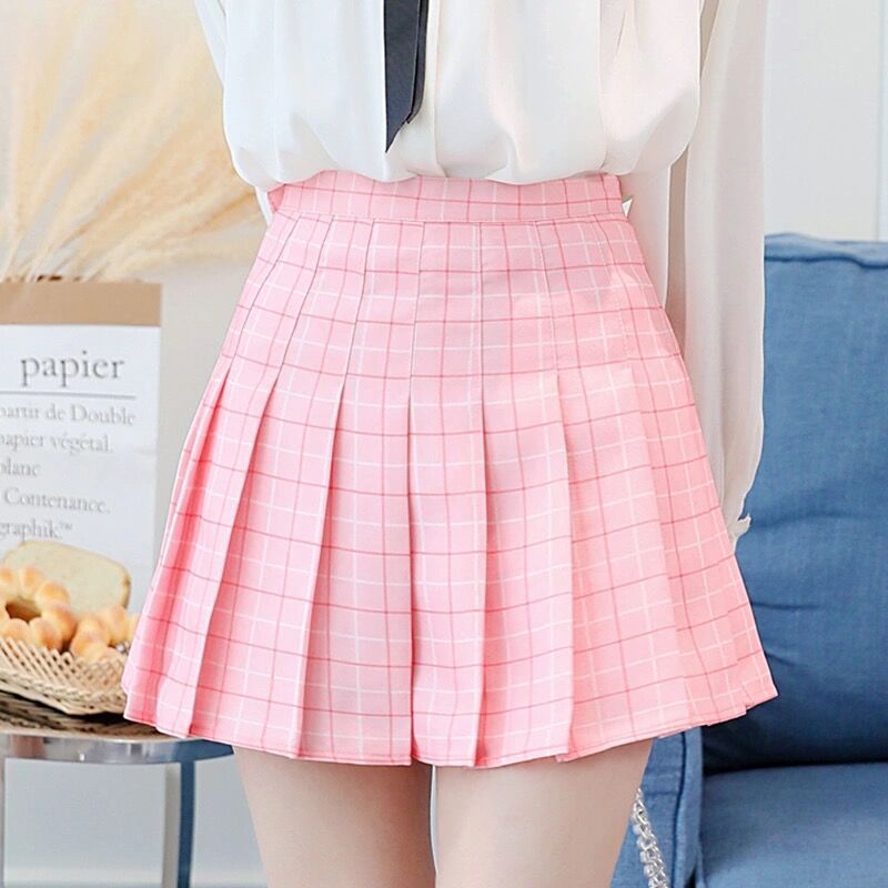 Pleated Plaid College Skirt