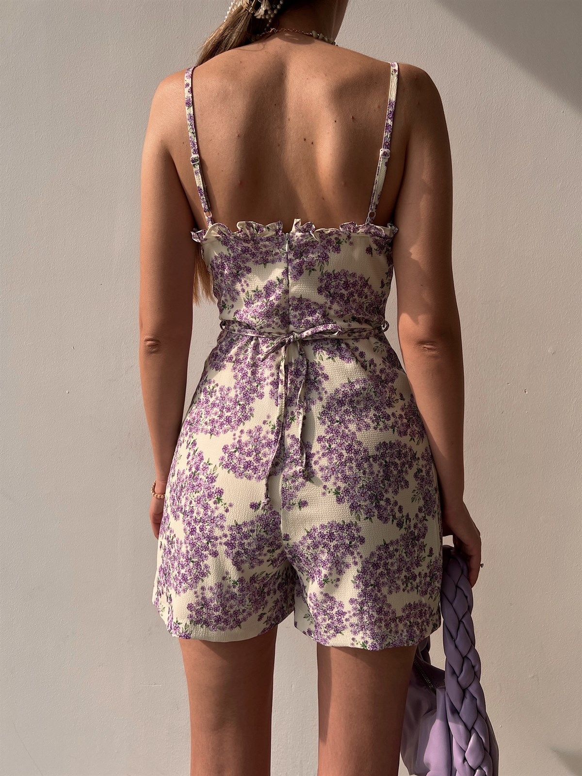 Sophia Floral Drawstring Waist Romper