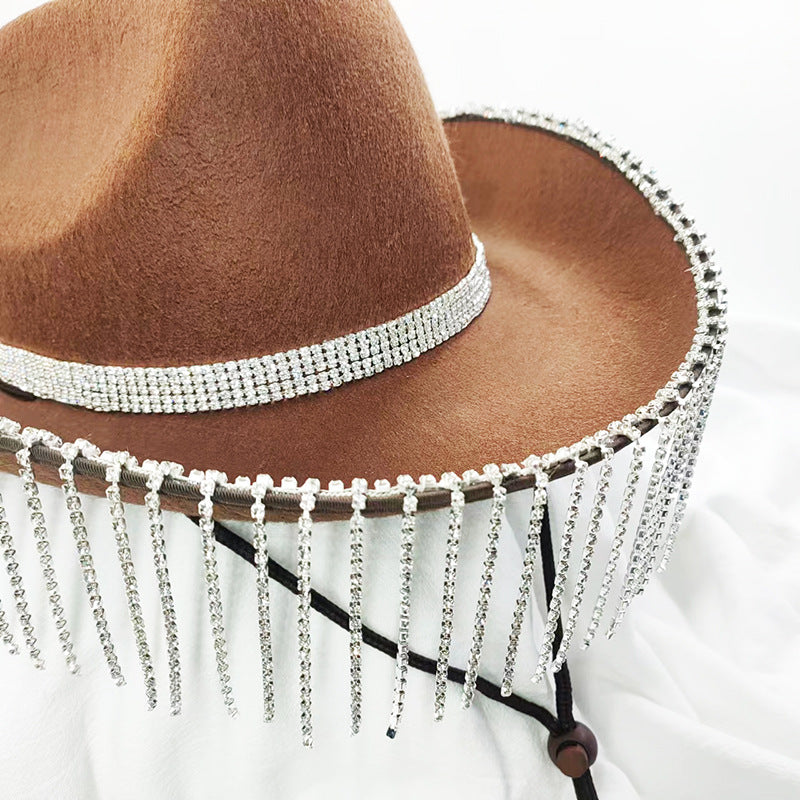 Melanie Rhinestone Tassel Cowboy Hat