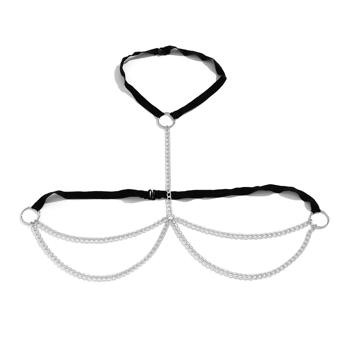 Feminine White Alloy Cross Chain Body Jewelry