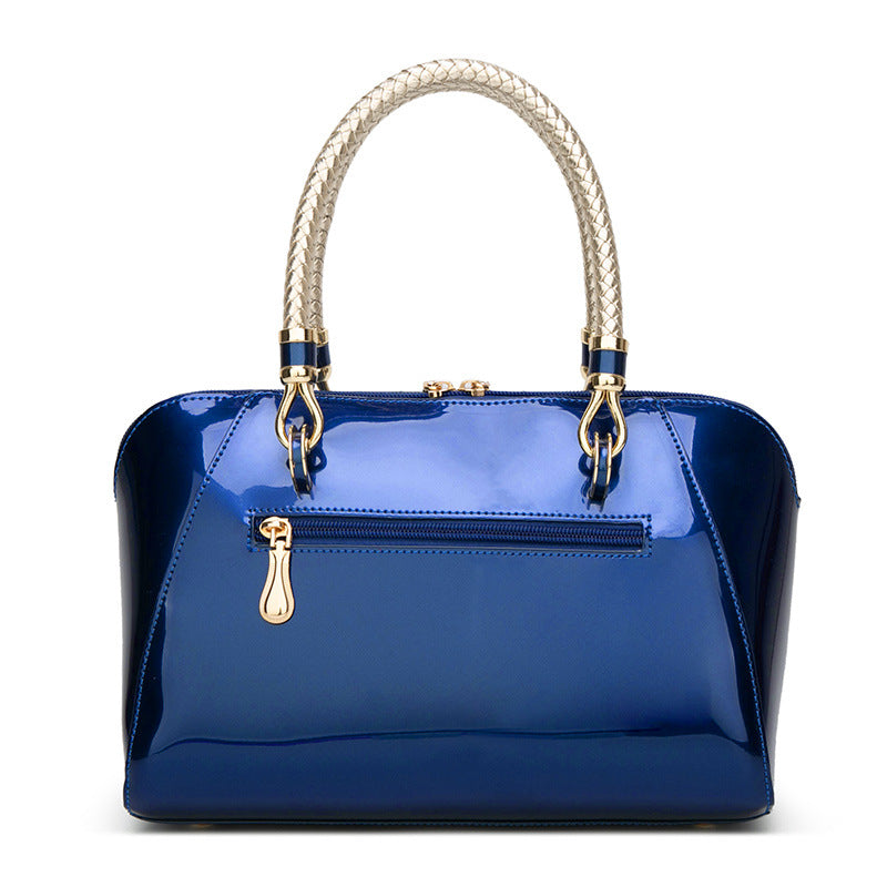 Blue Candy Patent Leather Shoulder Bag