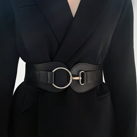 Coffee Black Elastic All-Match Waist Cover Belt