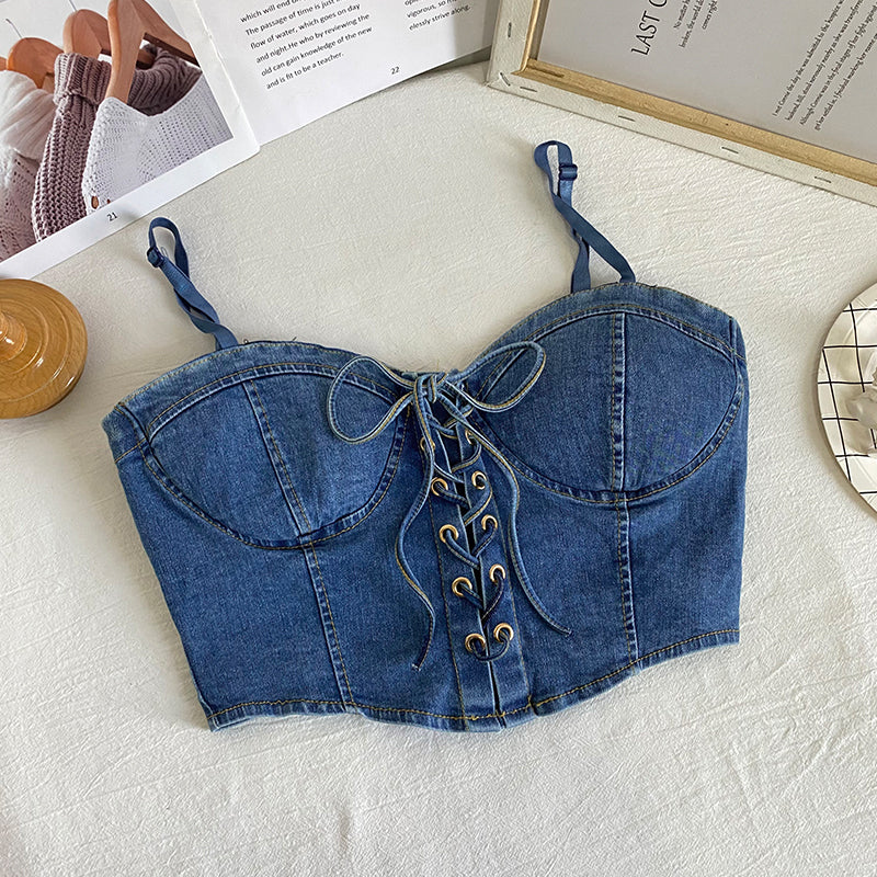 Jean Lace Up Dream Corset Top