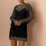 Sophie Sequined Long Sleeved Mini Dress