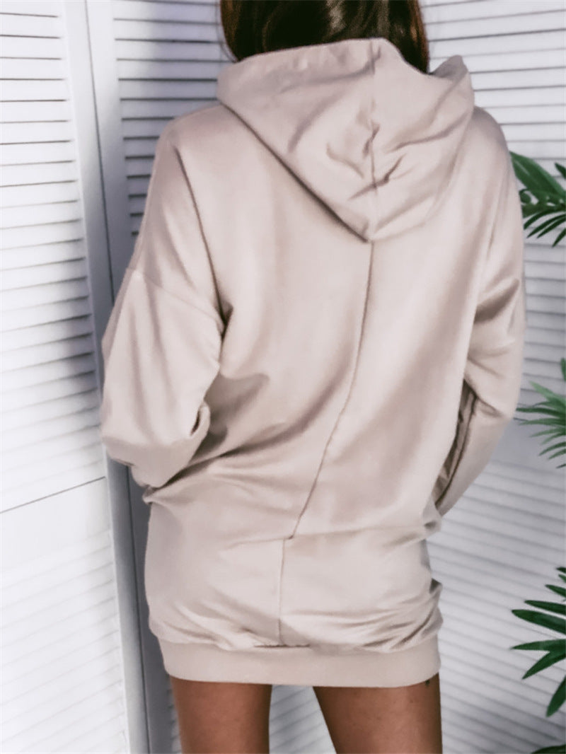 Longline Sweater Hoody - The Khaki Pink Hoodie