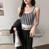 Ashton Houndstooth Crop Cami