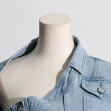 Claire Asymmetrical Neckline Jean Jacket